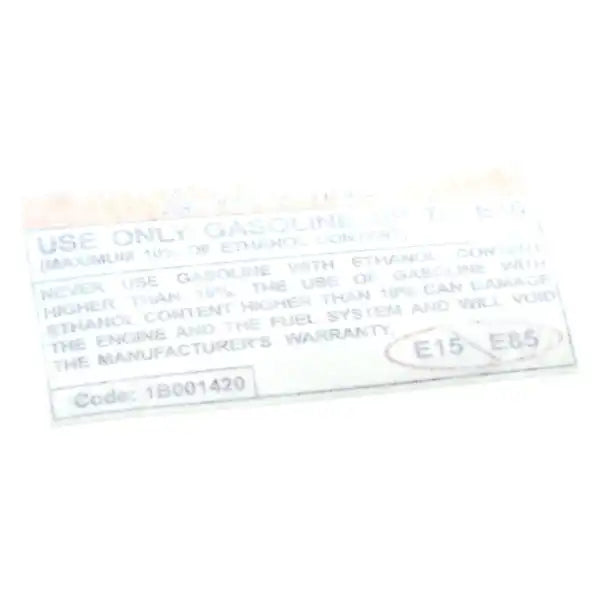 Adesivo originale 'Avvertenza Benzina' - Originale - Euro5+ - 1b001420