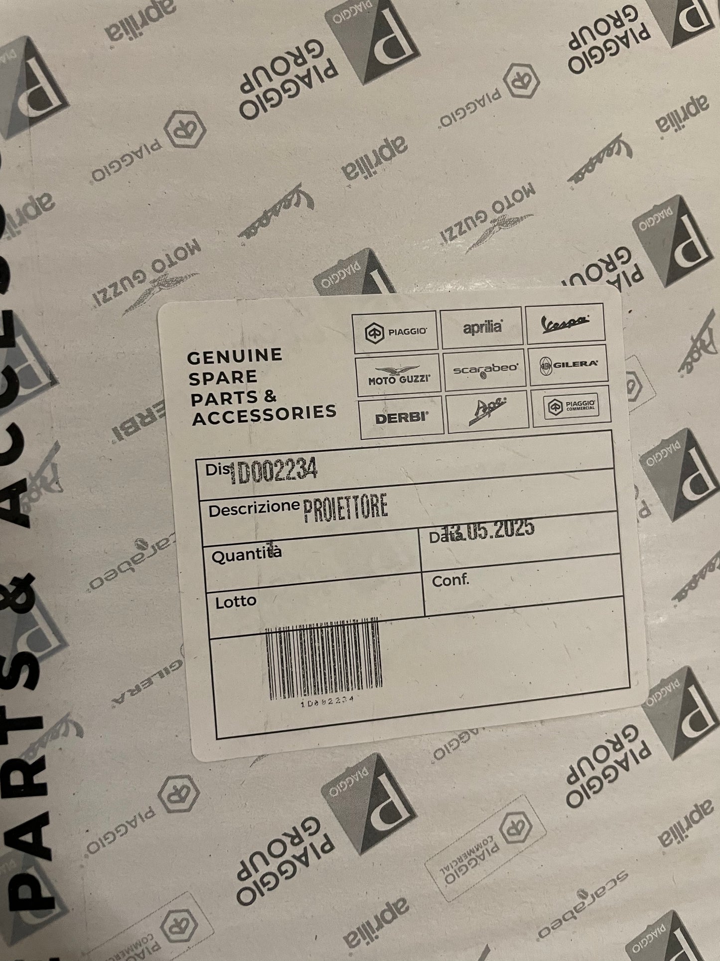 OUTLET: Original Vespa Sprint headlight - models 2013–2017 - 1d002234