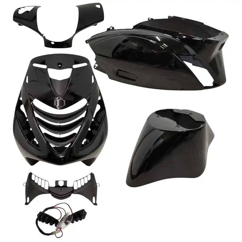 Kappenset – Piaggio Zip – 6-delig – met SP neus – Glans Zwart