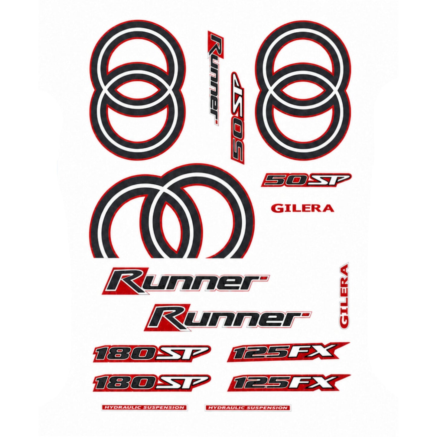 Gilera Runner Stickerset SP – 2-Takt - Gilera Runner 50/125/180 - 20-Delig