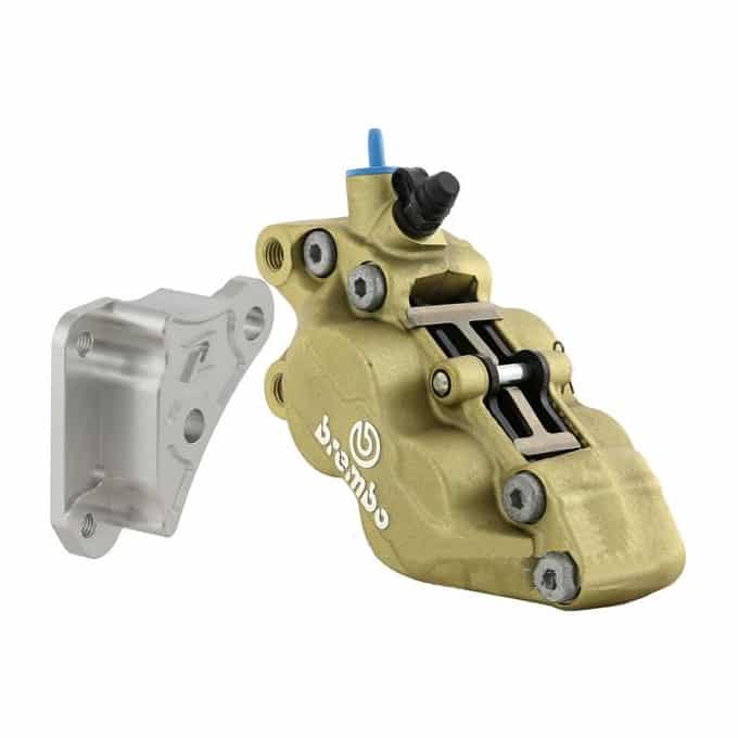 Brembo P4 30/34 C Goldline Brake Caliper Left + Zelioni Adapter