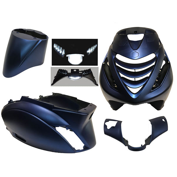 Kappenset – Piaggio Zip – 6-delig – met SP neus – Mat Blauw