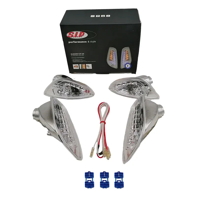 LED Turn Signal Set Vespa LX / LXV / S - models - Front + Rear - Smoke / Clear