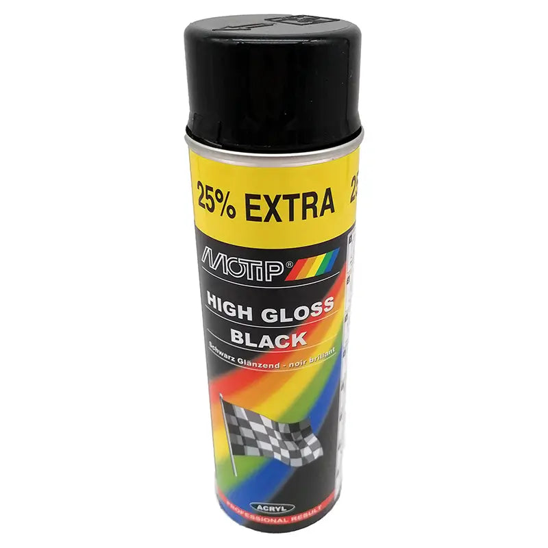 Motip - High Gloss Black Paint 500ml - 4005
