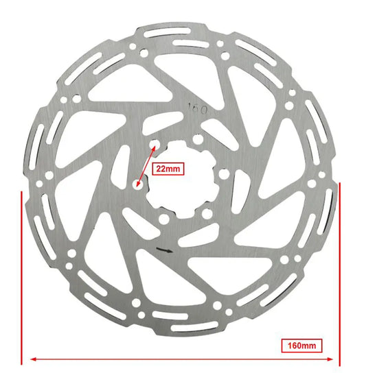 Remschijf - Fatbike - Voorkant / Achterkant - 6-Gaats - 160mm / 2.3mm - V8 / V20