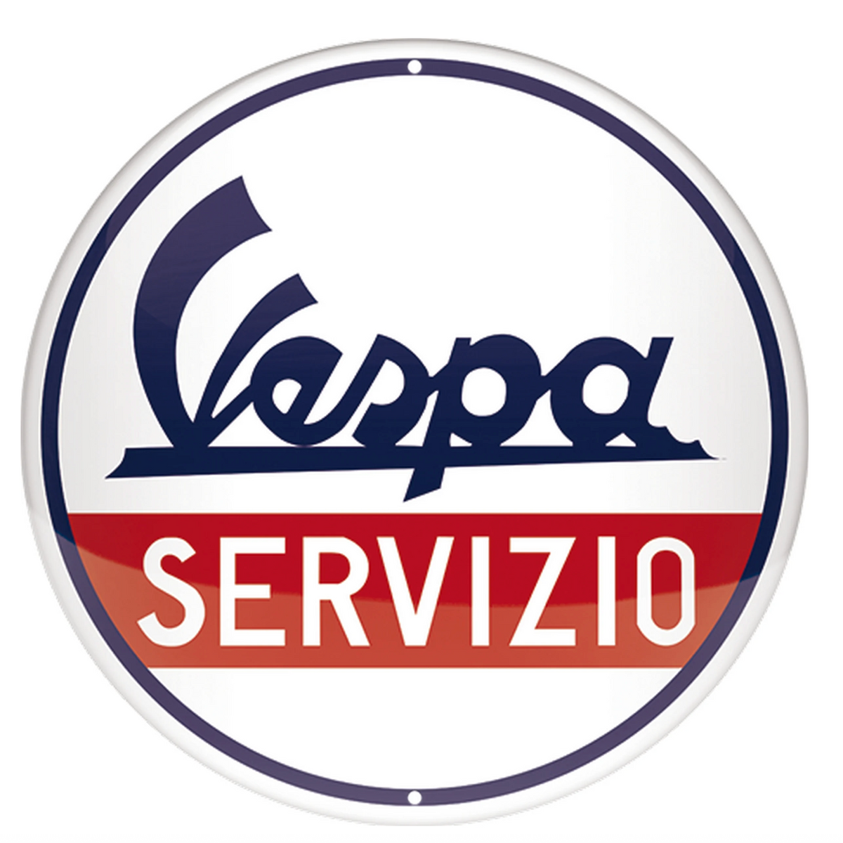 Targa in metallo con motivo - Rotonda Ø 350 mm - Vespa Servizio