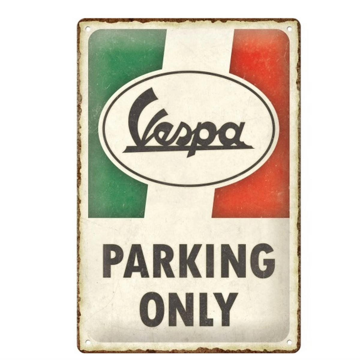 Targa in metallo con motivo - 30x20 - Solo parcheggio Vespa - Vecchia scuola
