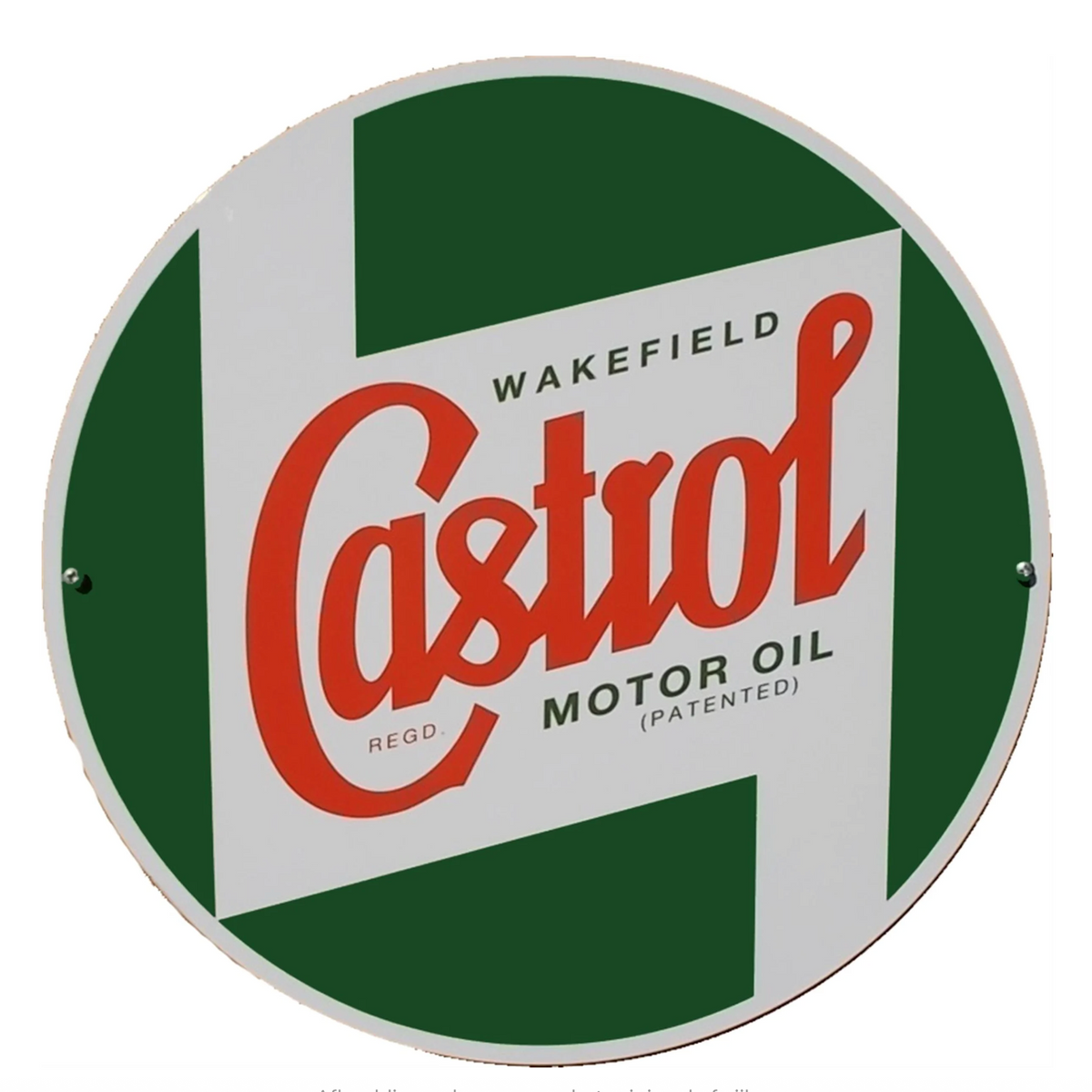 Targa in metallo con motivo - Rotonda Ø 400 mm - CASTROL CLASSIC