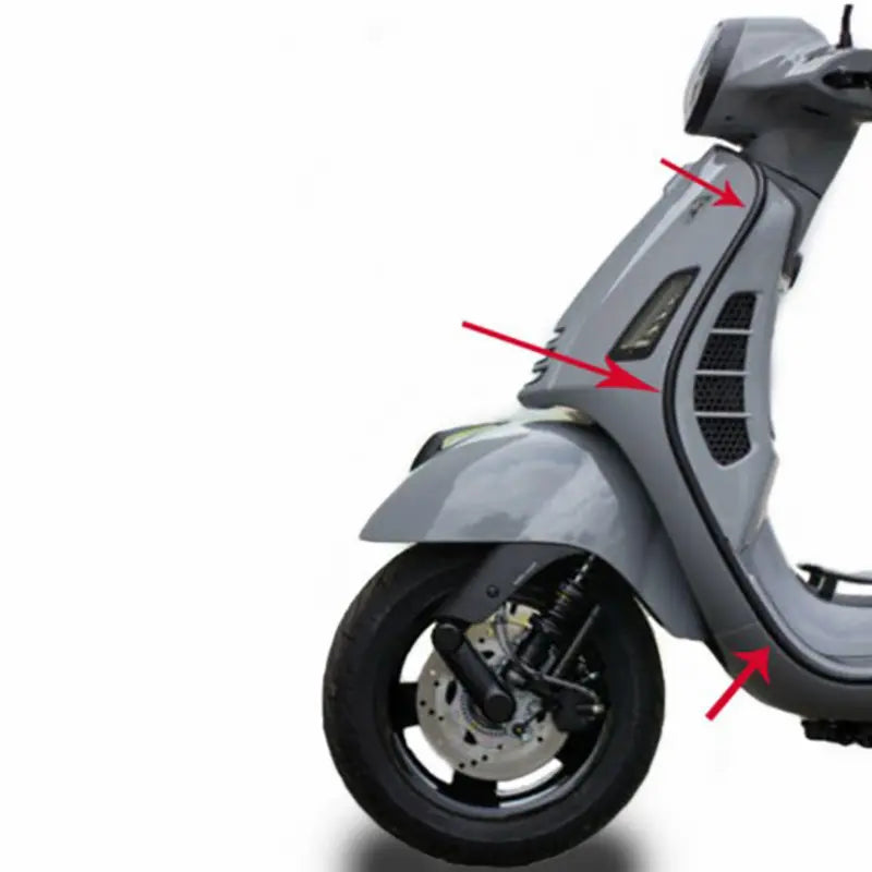 Trim strip leg shield - Left - Vespa GTS 2019 to 2022 - 1B003379, 1B007781, 1B006679 - Chrome, Matte or Gloss Black