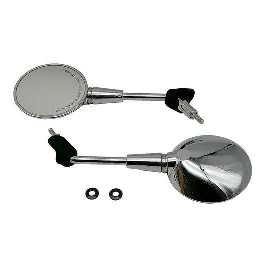 Spiegelset Rond Kort - Vespa Primavera / Elettrica / GTS - Chroom, Mat- en Glanszwart