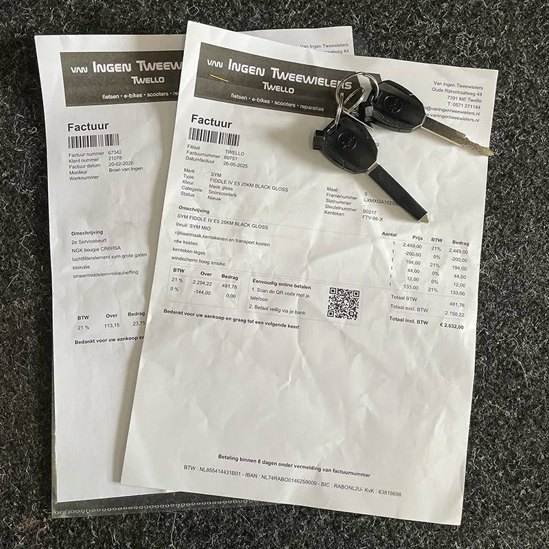 Sym Fiddle II - Snor - Euro4 - 2025 - 4T - Glans Zwart