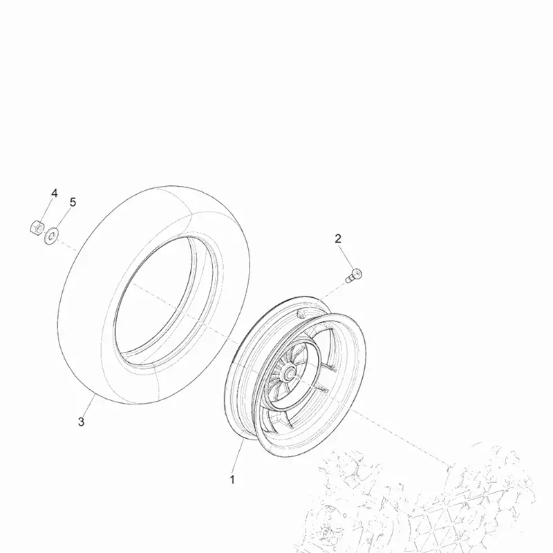 43. Vespa Sprint 50 IGET 4T 3V Euro5 - 45 km/h - 2019-2022 - ZAPCD0101 - Onderdelen Achterwiel