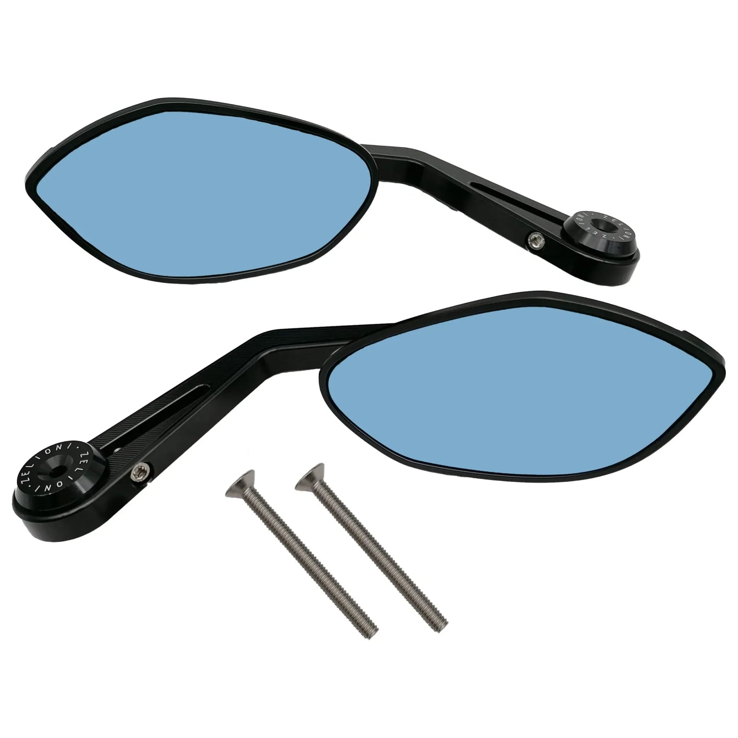 Zelioni Bar-end Spiegelset - Druppel / Ovaal model - Primavera/ Sprint / Zip / GTS / LX/ LXV / S - Glans Zwart
