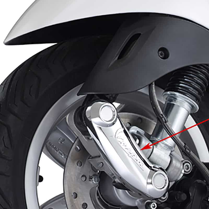 Origineel Beschermkapje Swingarm Voorvork - Vespa Sprint / Primavera - Chroom - 1C000835