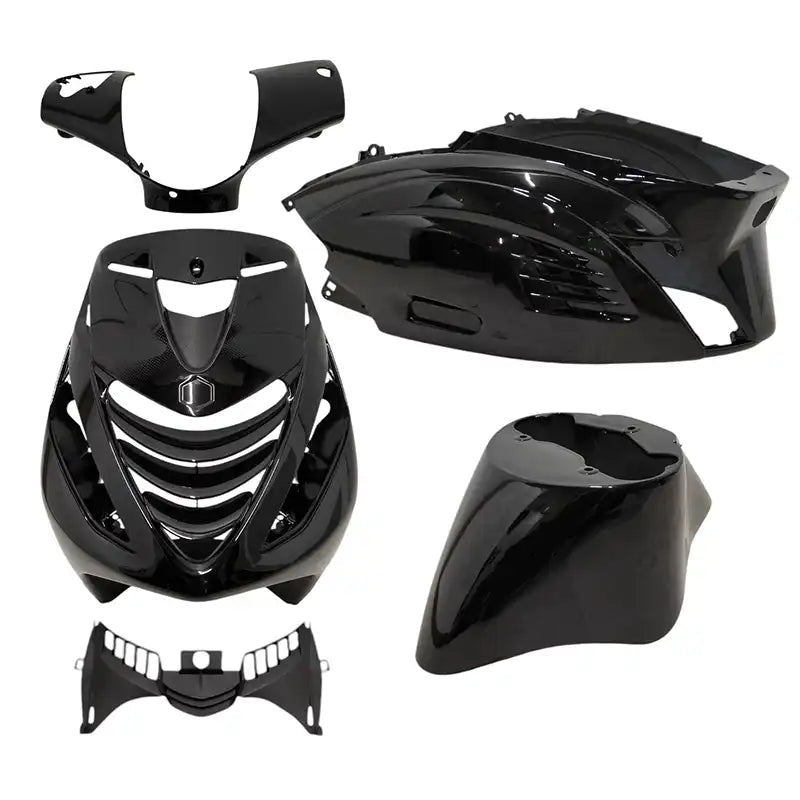 Kappenset – Piaggio Zip – 5-delig – RS-1 - met SP neus – Metallic Zwart