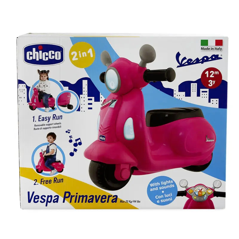 Kinder Vespa - Loopwagen - Chicco - Vespa Primavera - Vanaf 1 Jaar - Roze