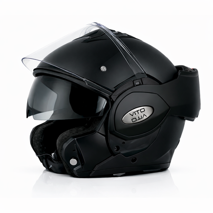 Helm Vito Reverse - Transparant Vizier - Mat Zwart - Maat L