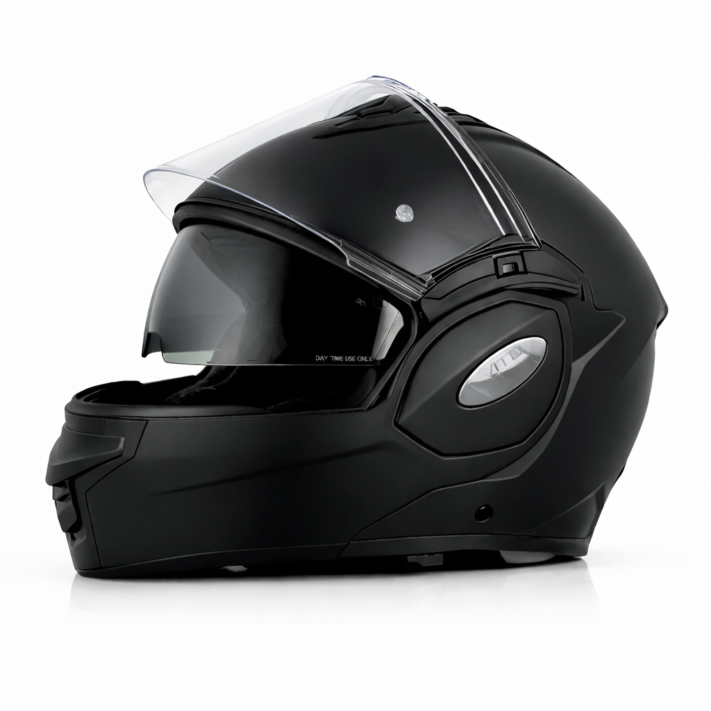 Helm Vito Reverse - Transparant Vizier - Mat Zwart - Maat L