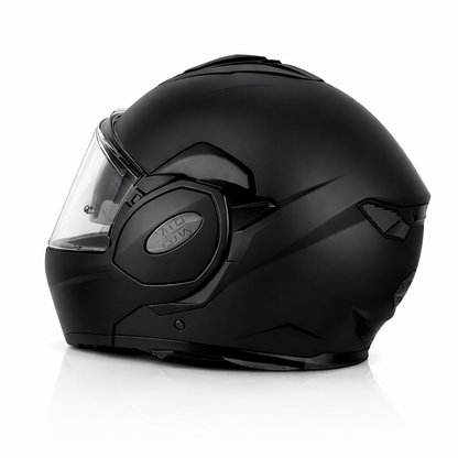 Helm Vito Reverse - Transparant Vizier - Mat Zwart - Maat L