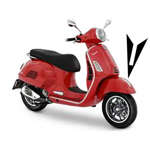 Original-Vorderradkotflügel Vespa GTS - Modelle von 2023 ~ 2026 - Euro5 / Euro5+ - Dragon Red 894 - 1B009438000R7