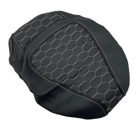 Buddyseat cover - Piaggio Zip - Audi RS Patroon Wit - Anti Slip - Zip2000 - Buddydek
