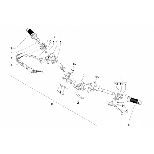 38. Vespa Sprint 50 IGET 4T 3V Euro5 - 45 km/h - Facelift 2024 - ZAPCD0103 - Parts Master Cylinder - Handlebar