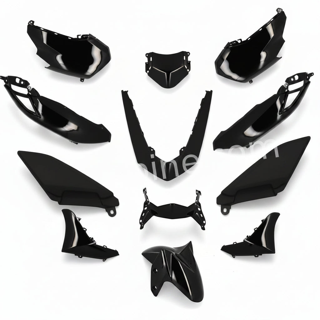 Kit carene - 9 pezzi - Yamaha Aerox - Nero opaco - vecchio modello Aerox precedente al 2014