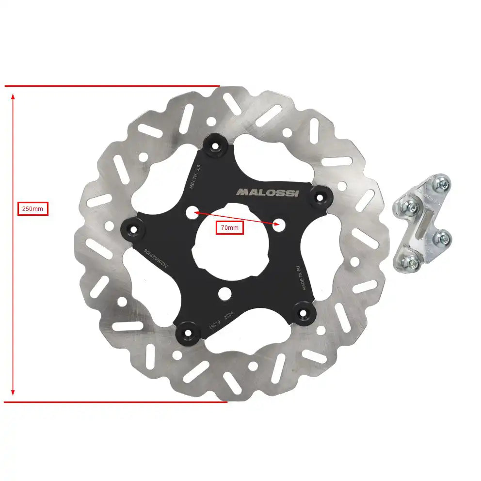 Malossi Whoop Remschijf + Adapter - Yamaha Aerox / MBK Nitro - 2T / 2-Takt - ⌀ 250mm - 6219288