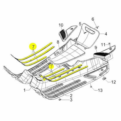 Originele Vespa Treeplank Rubberstrips set voor LX en S modellen - 65712645