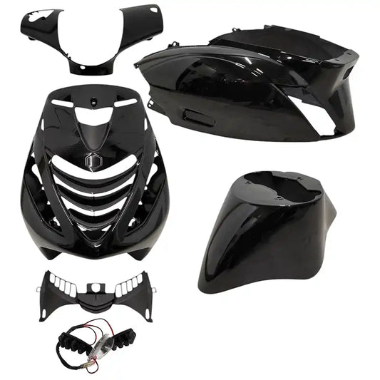 Kit carenature – Piaggio Zip – 6 pezzi – con musetto SP – Nero Lucido