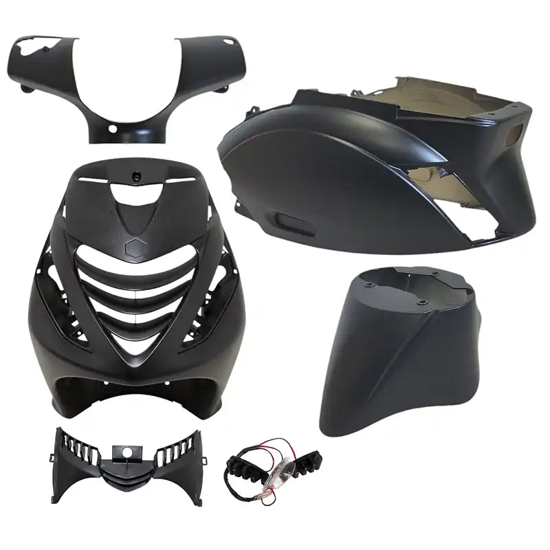 Kappenset – Piaggio Zip – 6-delig – met SP neus – Mat Zwart