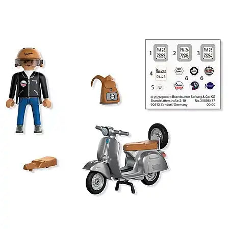Playmobil - Vespa Sprint Veloce - 80 anos Edição icónica - Cinzento - 72282