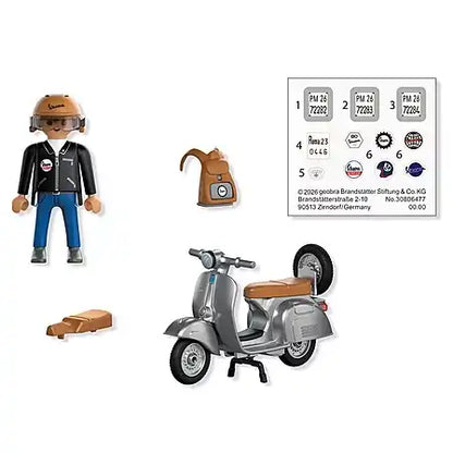 Playmobil - Vespa Sprint Veloce - 80 anos Edição icónica - Cinzento - 72282