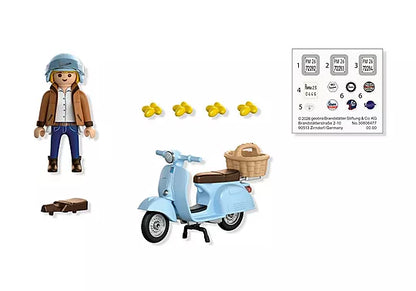Playmobil - Vespa Sprint Veloce - 80 anni Versione iconica - Blu chiaro - 72284