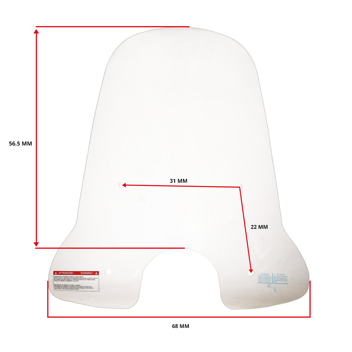 Windschutzscheibe Hoch Transparent - Sym Fiddle II Modelle