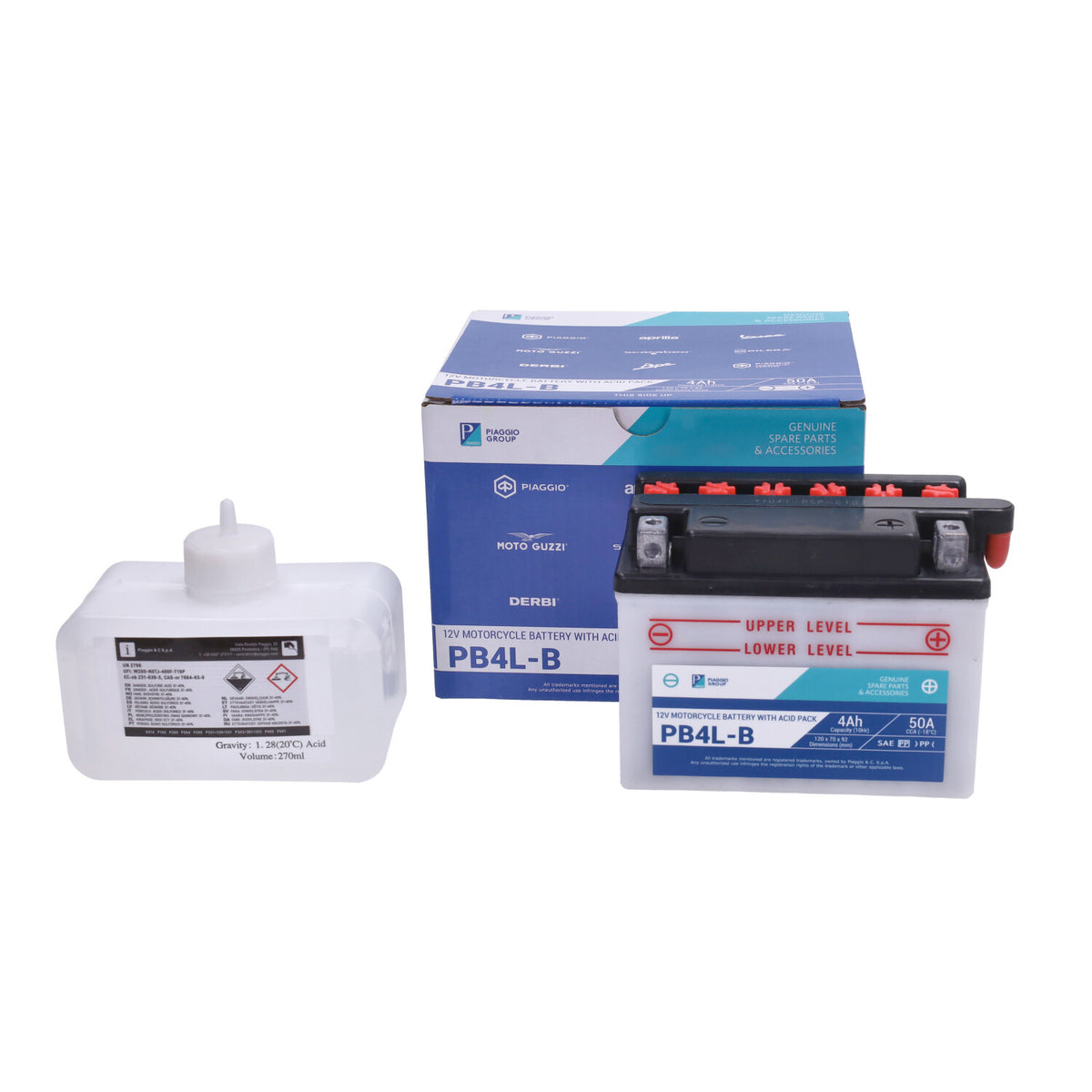 Accu Piaggio PB4L-B-WA / YB4L-B-WA - 12v-4Ah (incl. zuurpakket) - 1l004079