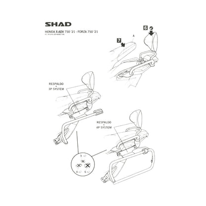 SHAD Bevestigingset Rugsteun – Honda X-ADV 750 - vanaf 2021 – H0XD71RV