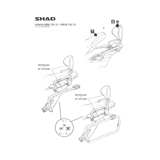 Kit de montaje de respaldo SHAD – Honda X-ADV 750 - a partir de 2021 – H0XD71RV