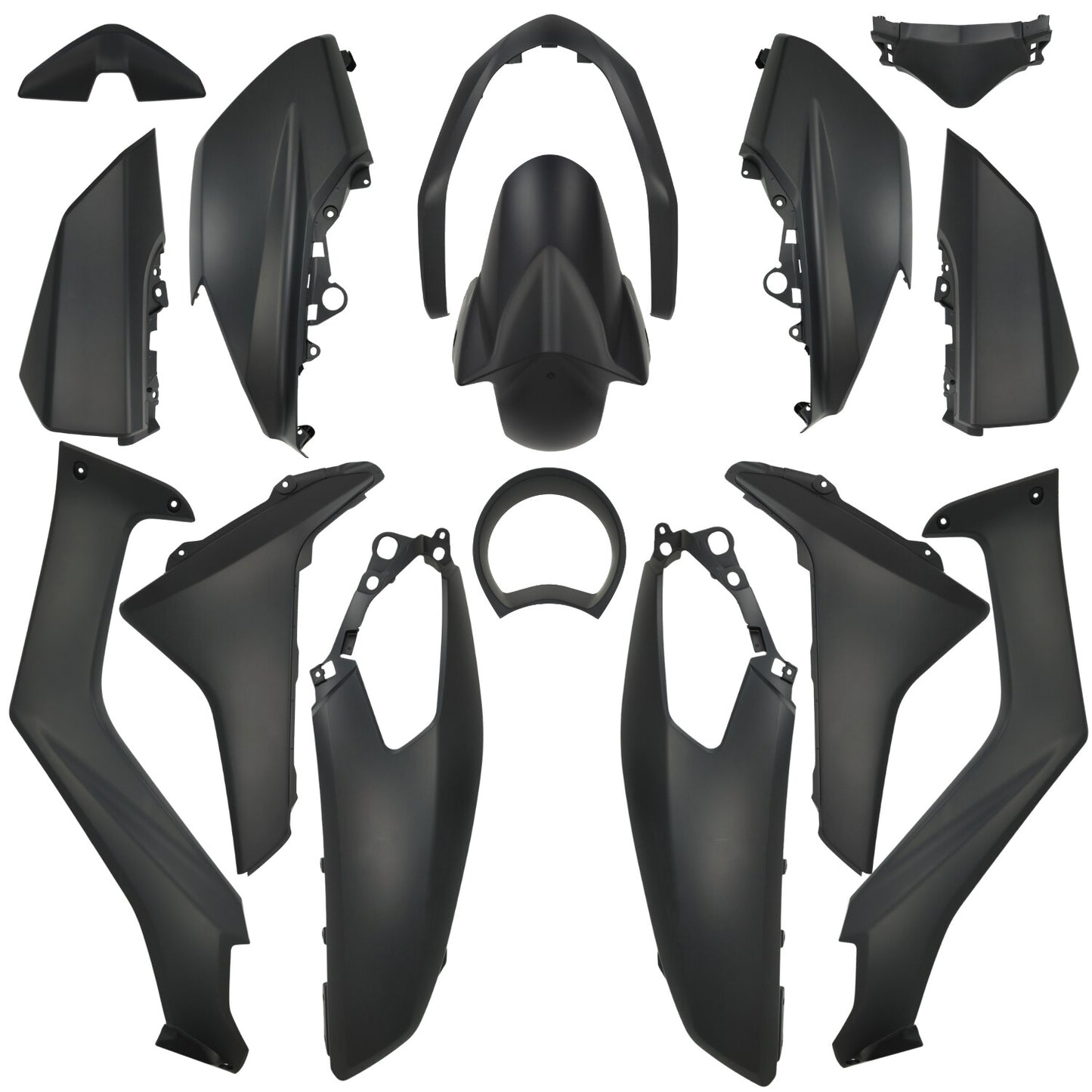 Kappenset - 10-Delig - Yamaha N-Max 125cc / 155c - 2015 t/m 2019 - Mat Zwart