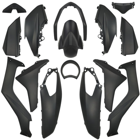 Kappenset - 10-Delig - Yamaha N-Max 125cc / 155c - 2015 t/m 2019 - Mat Zwart