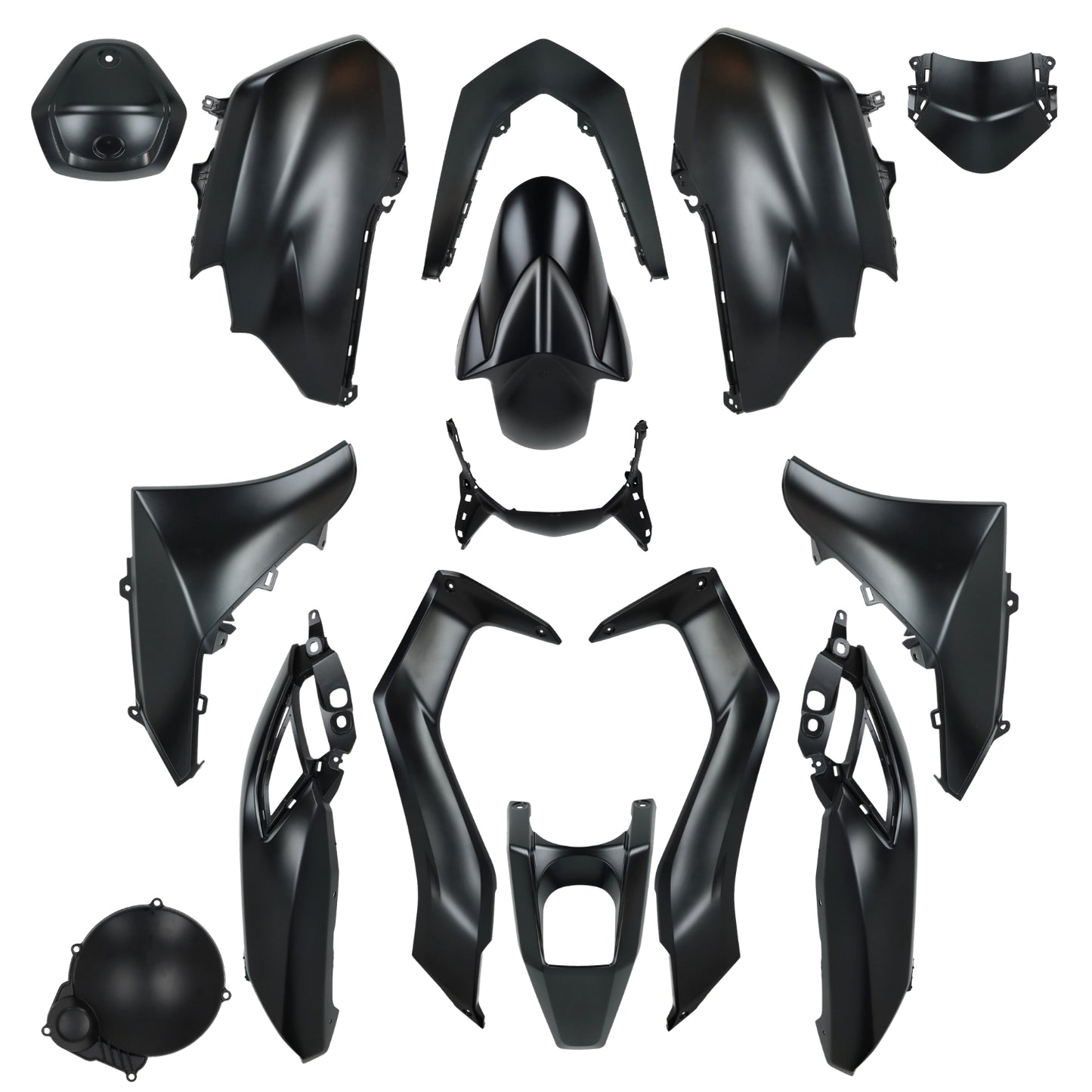 Kappenset - 10-Delig - Yamaha N-Max 125cc / 155c - Vanaf 2020 - Mat Zwart