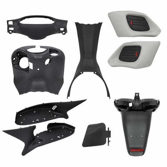 Jeu de caches intérieurs - 9 pièces - Gilera Runner 50cc / 125cc / 180cc - Noir / Gris