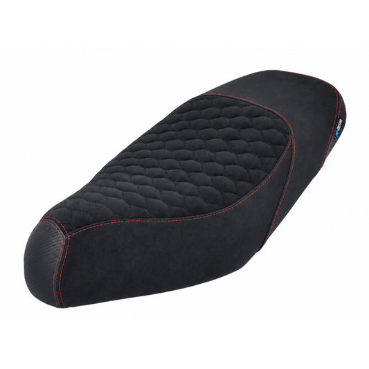 Buddydek - RS Carbon/Alcantara Kort Model Zwart/Rood – Gilera Runner 50/125/180/200 (1997-2002)