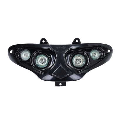 Unidad de faro delantero halógeno de 4 lámparas – Negro – Modelos Gilera Runner de 50 / 125 / 180cc