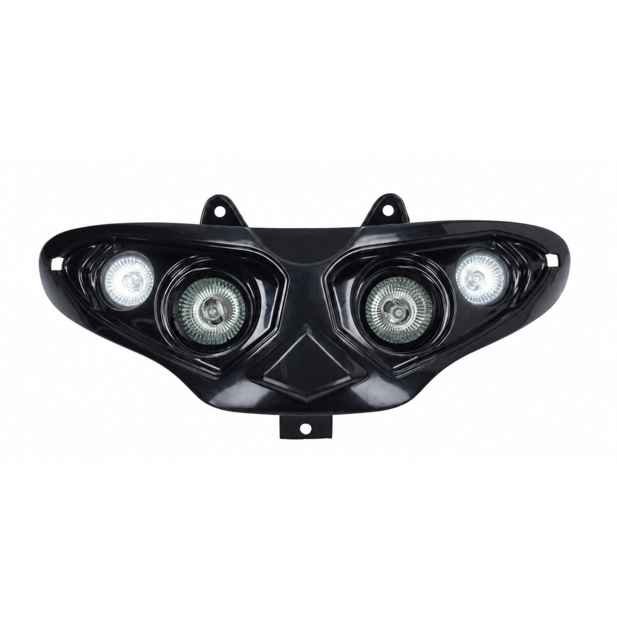 Unidad de faro delantero halógeno de 4 lámparas – Negro – Modelos Gilera Runner de 50 / 125 / 180cc