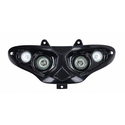 Unidad de faro delantero halógeno de 4 lámparas – Negro – Modelos Gilera Runner de 50 / 125 / 180cc