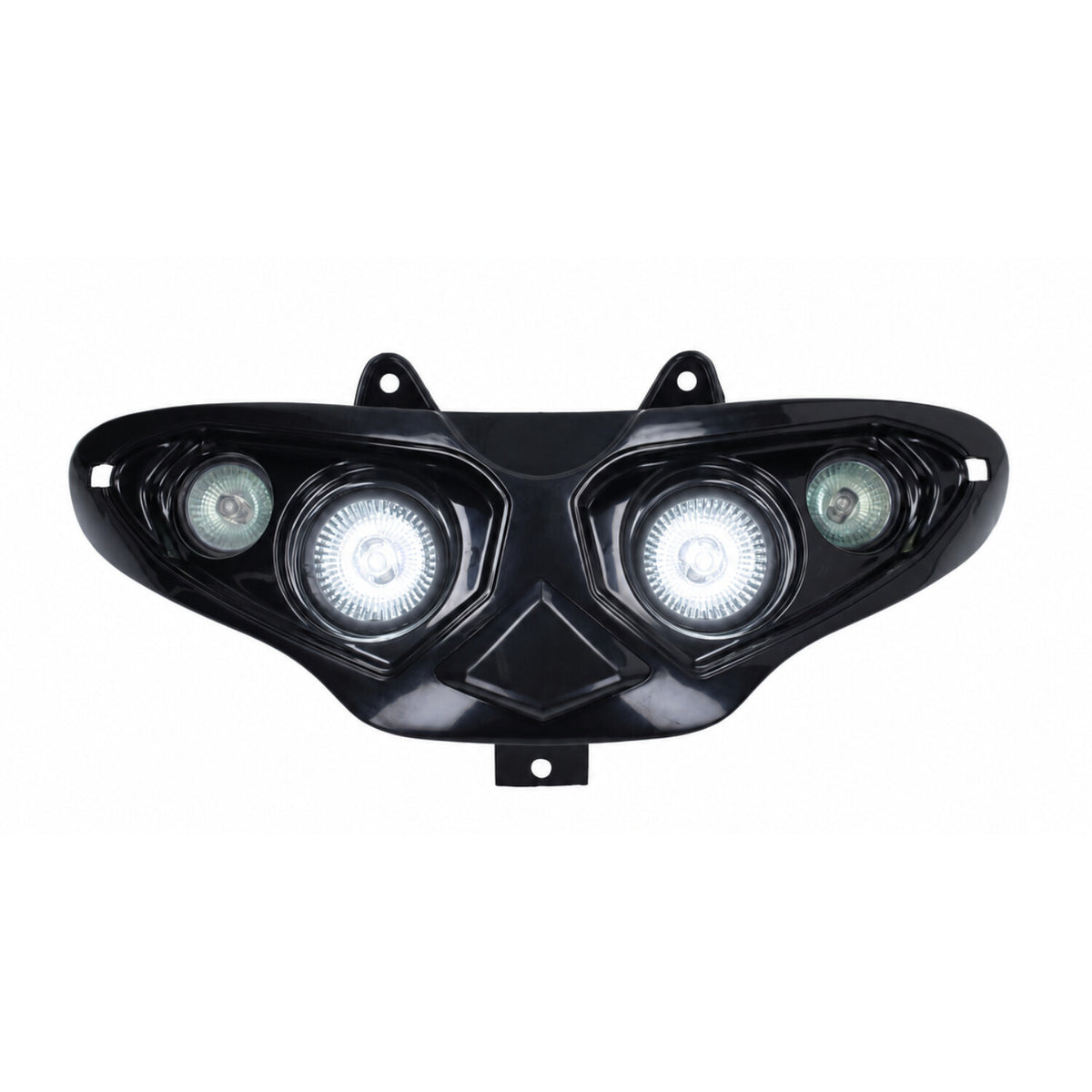 Unidad de faro delantero halógeno de 4 lámparas – Negro – Modelos Gilera Runner de 50 / 125 / 180cc