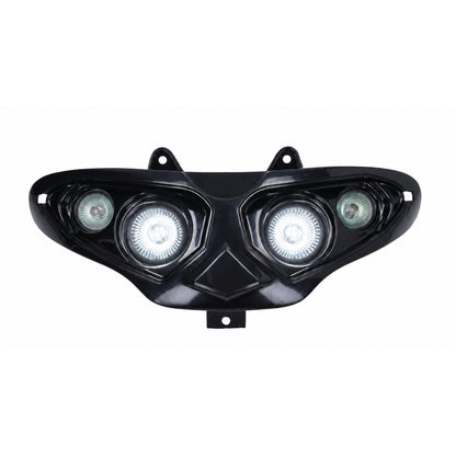 Unidad de faro delantero halógeno de 4 lámparas – Negro – Modelos Gilera Runner de 50 / 125 / 180cc