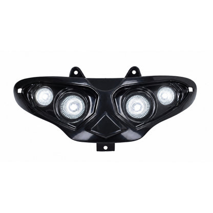 Unidad de faro delantero halógeno de 4 lámparas – Negro – Modelos Gilera Runner de 50 / 125 / 180cc