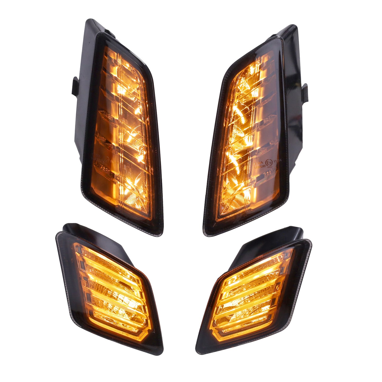 Power1 - Juego de intermitentes delantero y trasero - Vespa GTS 125 ~ 300 - Euro5 desde año de fabricación 2023 - Cristal ahumado oscuro